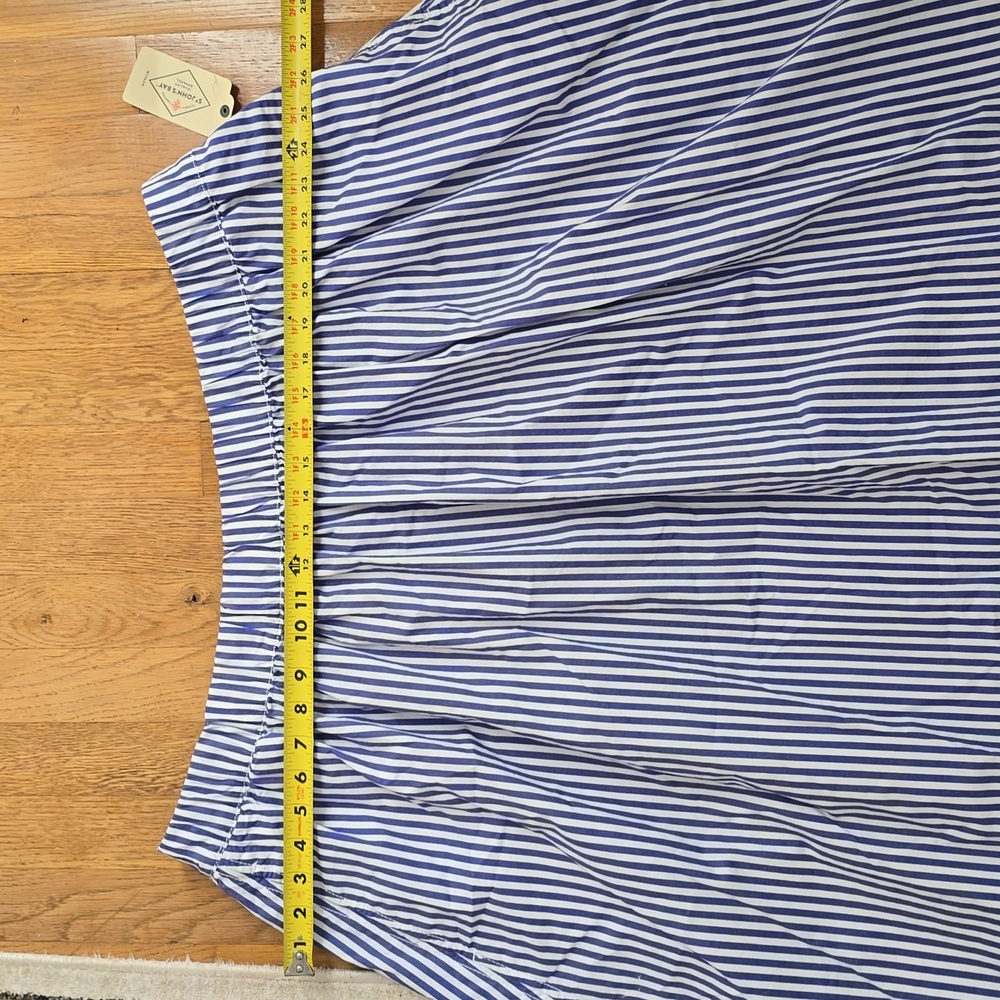 St. John's Bay Blue and White Striped Midi Skirt - Picture 9 of 13